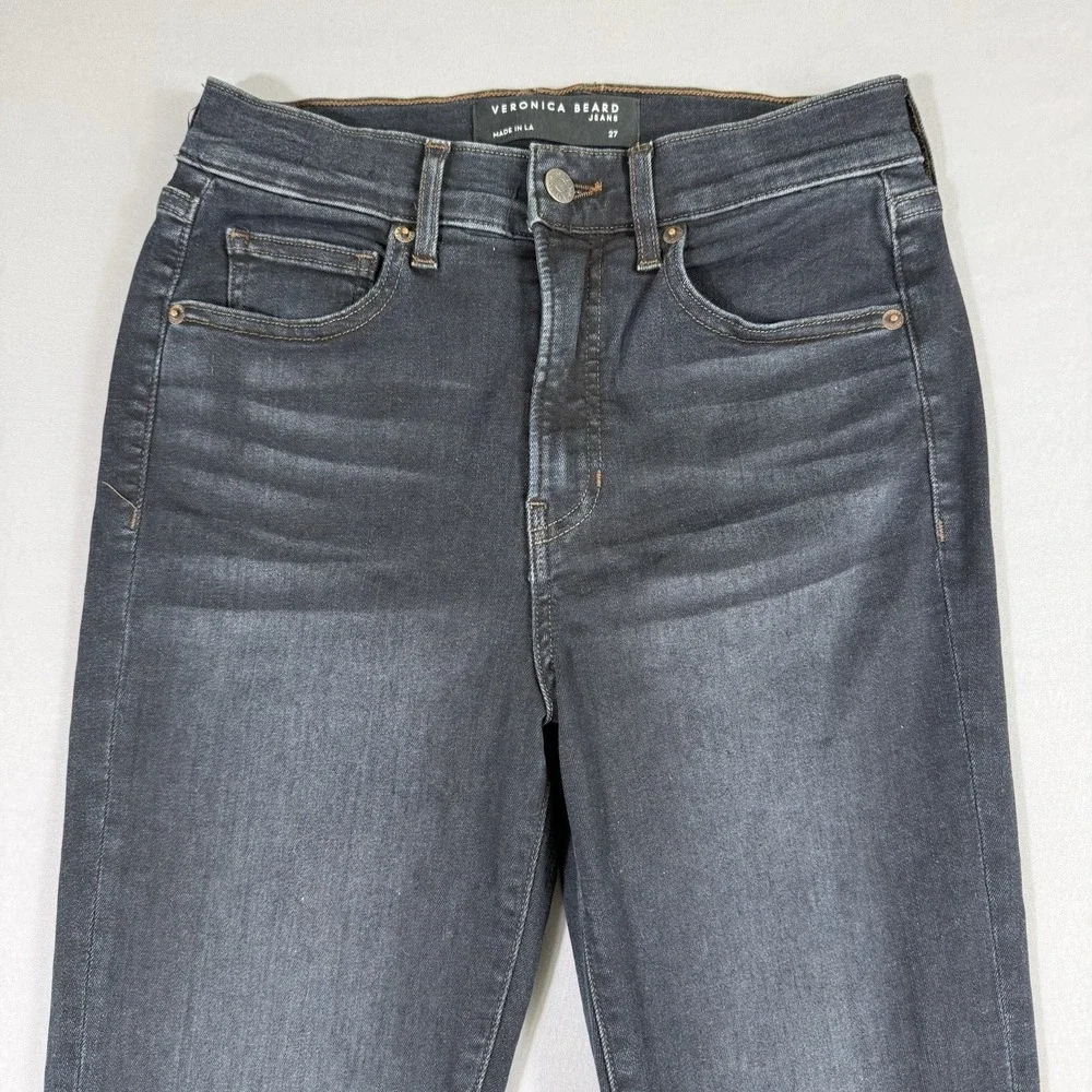 Veronica Beard Carly Kick Flare Jeans Womens 27x27 Blue High‎ Rise Dark Wash EUC